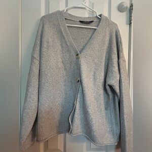 Gray Women's Sweater Members Mark cardigan xl charter